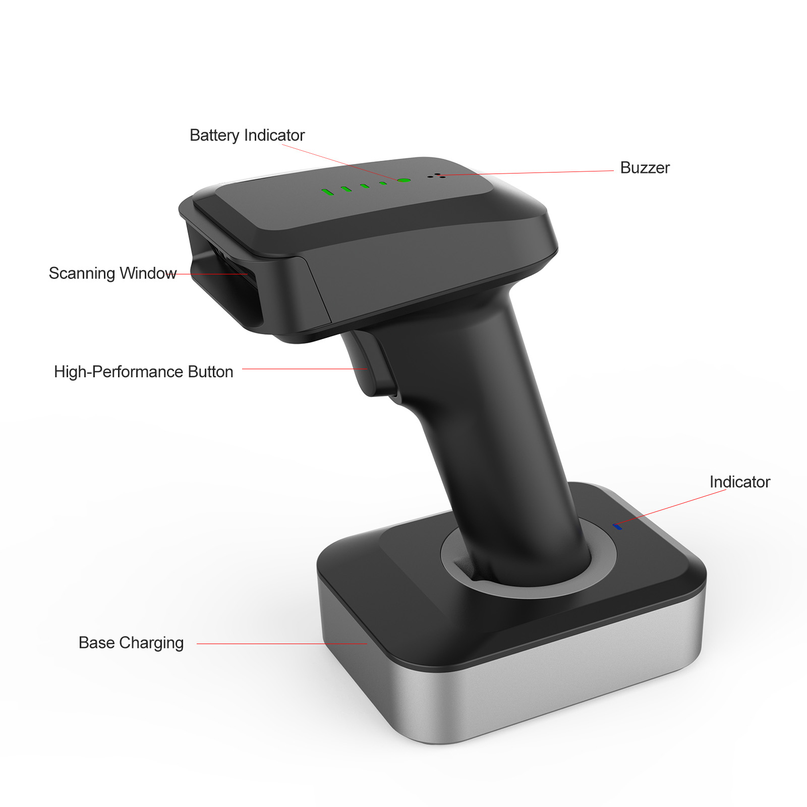 MJ1904 Bluetooth Barcode Scanner with Charging Station symcode111
